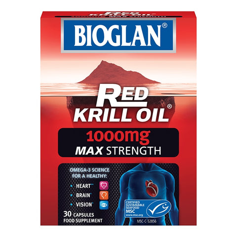 Bioglan წითელი კრილის ზეთი 1000 მგ, 30 კაფსულა