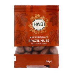 Holland & Barrett რძიან შოკოლადში ამოვლებული ბრაზილიური თხილი, 210 გრ