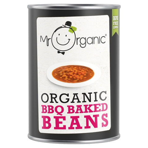 Mr Organic მოშახშული ლობიო BBQ სოუსში, 400 გრ