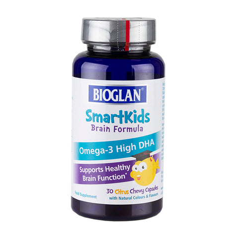 Bioglan Smartkids ტვინის ფორმულა ომეგა 3, 30 საღეჭი აბი